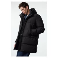 Trendyol Black Regular Fit Hooded Puffer Winter Coat with Zipper Pocket