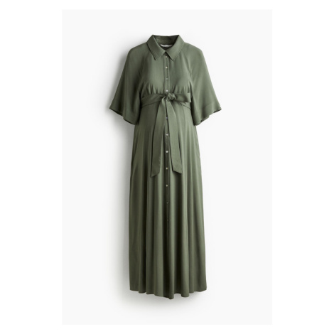 H & M - MAMA Košilové šaty Before & After - zelená