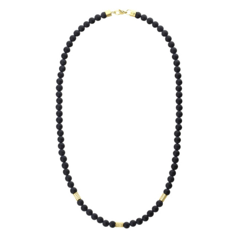 Manoki Pánský korálkový náhrdelník Alessio - onyx WA698B Černá 50 cm