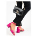 Pk Luxusní dámské sandály růžové na širokém podpatku ruznobarevne