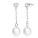 GRACE Silver Jewellery Stříbrné náušnice s perlou a zirkony Anna, stříbro 925/1000 E-BSE641/44 B