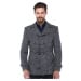 K7539 DEWBERRY SLIM-FIT MEN'S COAT-PATTERNED NAVY BLUE