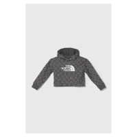 Dětská bavlněná mikina The North Face DREW PEAK LIGHT HOODIE PRINT šedá barva, s kapucí, vzorova