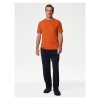 Modro-oranžové pánské pyžamo s motivem humrů Marks & Spencer