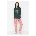 Trendyol Multicolored Christmas Theme with Prints and Knitted Pajamas Set