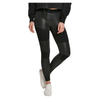 kalhoty dámské URBAN CLASSICS - Fake Leather Tech Leggings - black