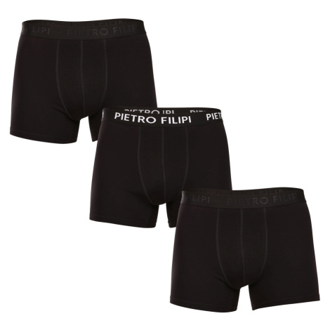 3PACK pánské boxerky Pietro Filipi černé (3BCL005)