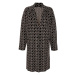 Pletený kabát s fazónkovým límcem Alba Moda Černá/Velbloudí/Přírodní bílá