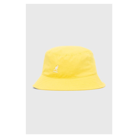 Bavlněný klobouk Kangol Washed Bucket žlutá barva, K4224HT-WHITE