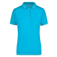 James&Nicholson Dámská polokošile JN568 Aqua