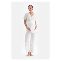 Dagi White Modal Maternity Pajama Bottoms