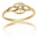 Zlatý prsten s čirým zirkonem PR0422F + DÁREK ZDARMA