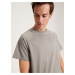Reserved - Bavlněné tričko střihu regular - Světle šedá
