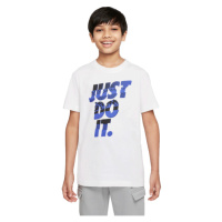 Nike SPORTSWEAR CORE BRANDMARK 1 Chlapecké tričko, bílá, velikost