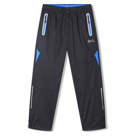 Chlapecké šusťákové kalhoty - KUGO SK7752, černá / modré zipy Barva: Černá