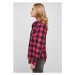 Ladies Turnup Checked Flanell Shirt - wildviolet/black