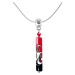 Lampglas Vášnivý náhrdelník Red Black s unikátní perlou Lampglas NPR12