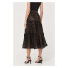 Bavlněná sukně MICHAEL Michael Kors černá barva, midi, áčková