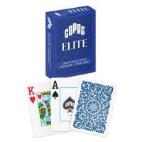 Hrací karty Copag Elite Poker Jumbo index, 100% plastová, modrá