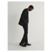 Reserved - Žebrované oblekové kalhoty - Černý