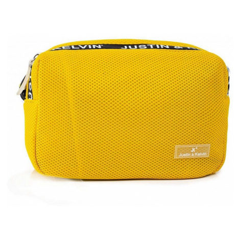 žlutá textilní crossbody kabelka