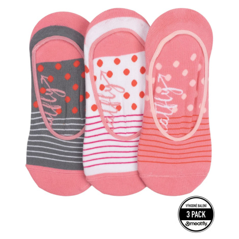 Ponožky Meatfly Low Socks Triple Pack, růžová Stripe