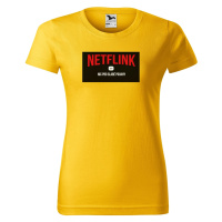 DOBRÝ TRIKO Vtipné dámské tričko NETFLINK Barva: Žlutá