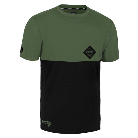ROCDAY Cyklistický dres s krátkým rukávem - DOUBLE - černá/zelená