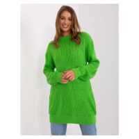 Světle zelený dlouhý oversize dámský svetr