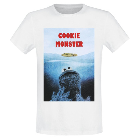 Sesame Street Cookie Monster Tričko bílá