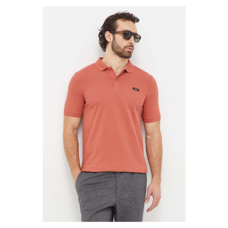 Polo tričko Calvin Klein oranžová barva, K10K111196