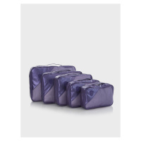 Sada pěti cestovních taštiček v tmavě modré barvě Heys Metallic Packing Cube 5pc