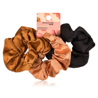 Revolution Haircare Satin Scrunchie gumičky do vlasů odstín Black/Blush/Nude 3 ks