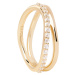 PDPAOLA Půvabný pozlacený prsten se zirkony Twister Essentials AN01-844