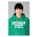 Champion Reverse Weave Hoodie College Print Michigan State Zelená