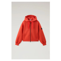 Mikina woolrich bonded fleece hoodie červená