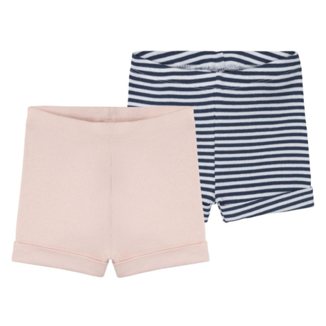 lupilu® Dívčí šortky s BIO bavlnou, 2 kusy (námořnická modrá / světle růžová)