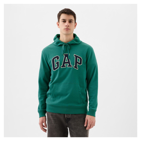 GAP French Terry Pullover Logo Hoodie Jade Stone
