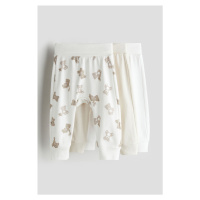 H & M - Bavlněné kalhoty 3 kusy - bílá