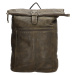 Batoh z pravé kůže Old West Paint Rock na notebook 15,6" (38 cm) - olivový - 21 L