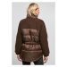 Ladies Sherpa Mix Puffer Jacket - brown