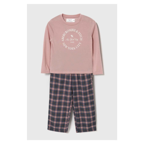 Dětské pyžamo Abercrombie & Fitch růžová barva