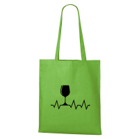 DOBRÝ TRIKO Bavlněná taška s potiskem Tep srdce víno Barva: Apple green