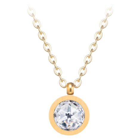 Preciosa Minimalistický pozlacený náhrdelník Essential s kubickou zirkonií 7433Y00