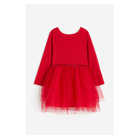 H & M - Šaty's tylovou sukní - červená H&M
