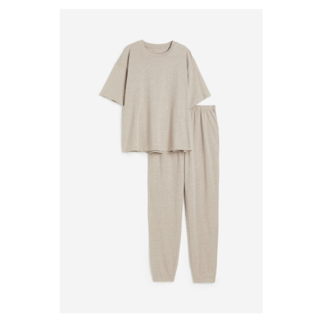 H & M - Žerzejové pyžamo - béžová