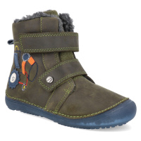 Barefoot dětské zimní boty D.D.step W063-321 khaki