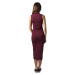 Ladies Stretch Jersey Turtleneck Dress - burgundy