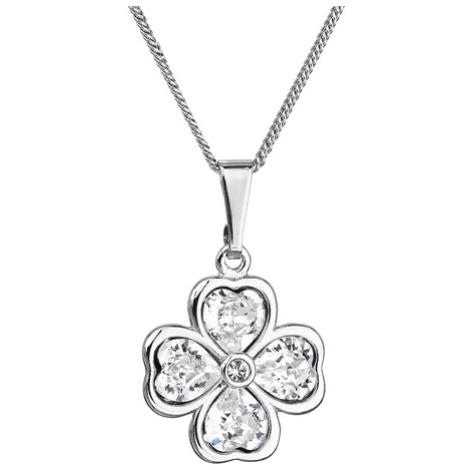 Stříbrný náhrdelník s krystaly Swarovski čtyřlístek 32085.1 crystal