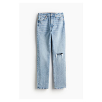 H & M - Slim Straight High Jeans - modrá